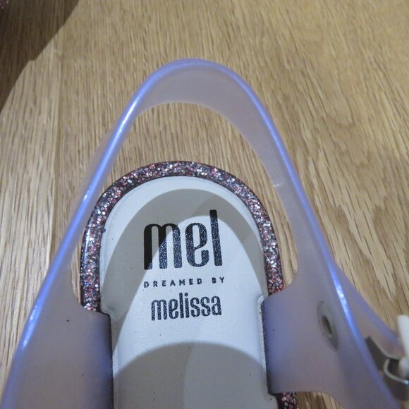 MINI MELISSA Mel Mar Pastel Pink Glitter Jelly Sandals - Girl's Size 9 - Picture 11 of 11